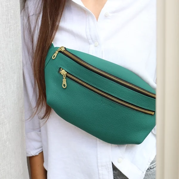 Sac BANANE vert grainé